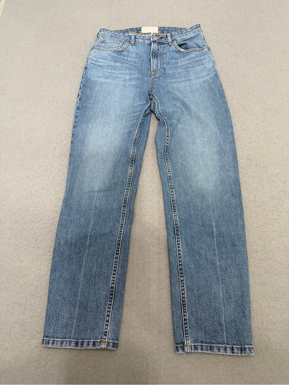 Women’s Everlane High-Rise Straight-Leg Mid Blue Jeans Size 28